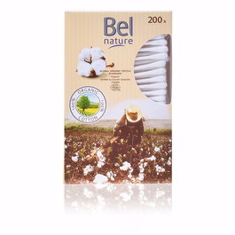 Bel Nature Ecocert Coton-tiges en carton avec coton biologique, 200 pièces, emballage respectueux de l'environnement