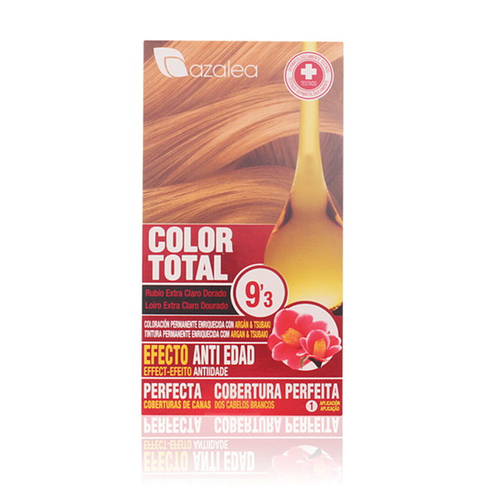 Coloration en Crème Azalea Color Total Blond Platine Nº 9,3-Rubio Extra Claro Dorado (1 Unité) Coloration en Crème Azalea Color Total Blond Platine Nº 9,3-Rubio Extra Claro Dorado (1 Unité)