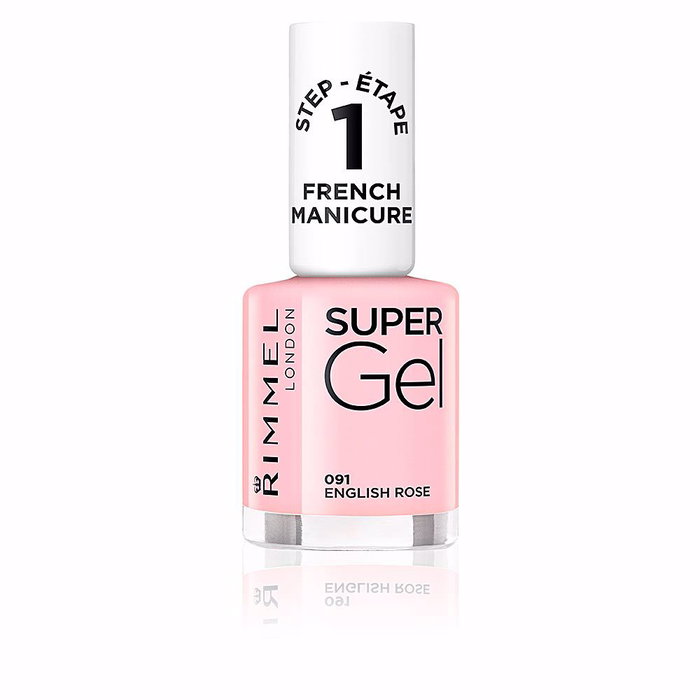 Rimmel London French Manicure Super Gel - Vernis Gel Professionnel 2 Étapes sans Lampe UV - #091 English Rose - 12 ml
