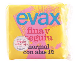 Evax Fina & Segura Coussinets d'Ailes Normaux Flux Normal/Abondant, Protection Fine avec Technologie Anti-Odeur, 12 unités