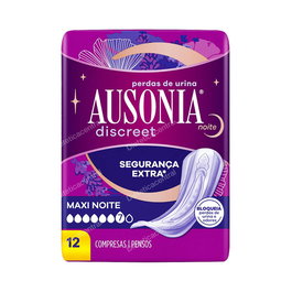 Ausonia Discreet Maxi Day&Night - Protège-slip / Serviette hygiénique maxi nuit et jour - 12 unités