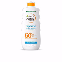 Garnier Delial Sensitive Advanced Lait Solaire SPF50+ 400ml - Protection Très Haute pour Peau Sensible, Hypoallergénique, Sans Parfum, Waterproof