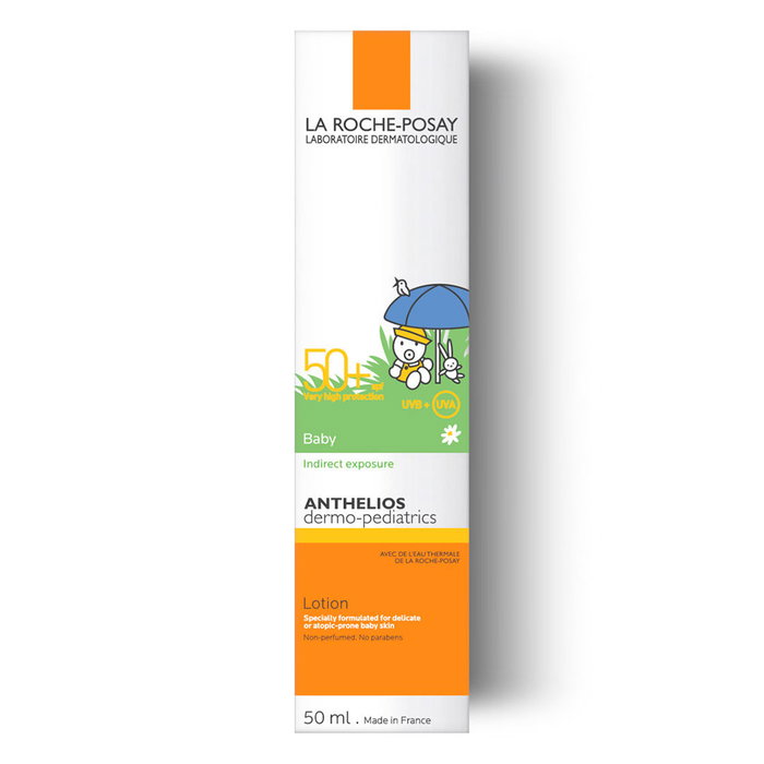 La Roche Posay Lotion Solaire Bébé ANTHELIOS DERMO-PEDIATRICS SPF 50+ 50ml - Haute Protection, Résistant à l'Eau, Sans Parfum