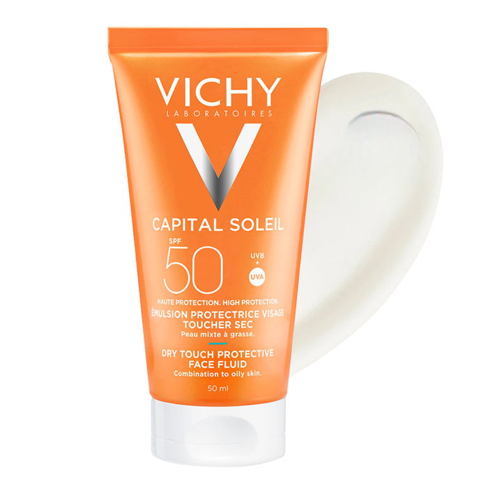 Vichy Capital Soleil Crème Solaire Visage Toucher Sec SPF 50 50 ml Peaux Mixtes à Grasses