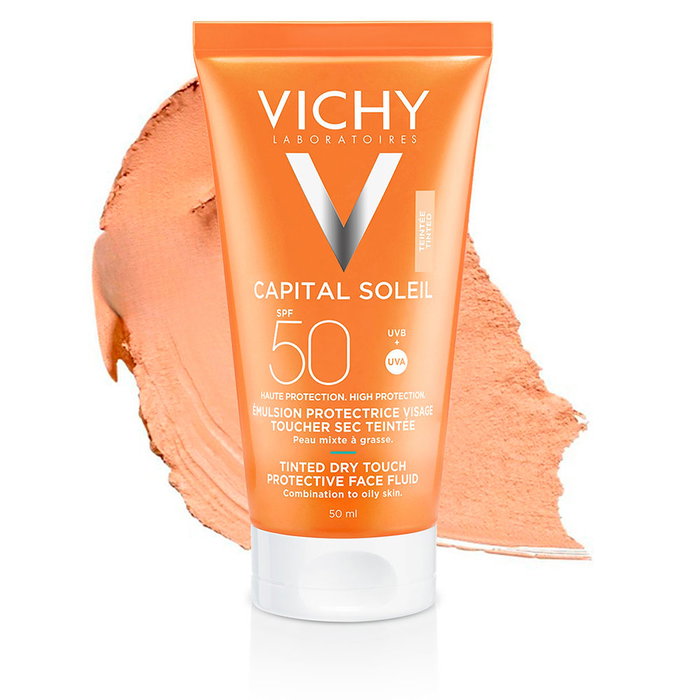 Vichy Capital Soleil Crème Toucher Sec SPF 50 Teinte Bronzée Naturelle 50 ml