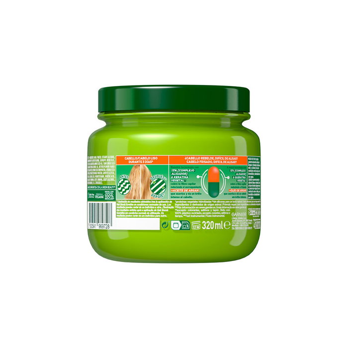 Garnier Masque Capillaire Fructis Hydra Liso 72H Anti-Frisottis Lissant pour Tous Types de Cheveux 300 ml