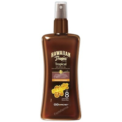 Hawaiian Tropic COCONUT & PAPAYA Huile Sèche Solaire SPF8 Spray 200 ml