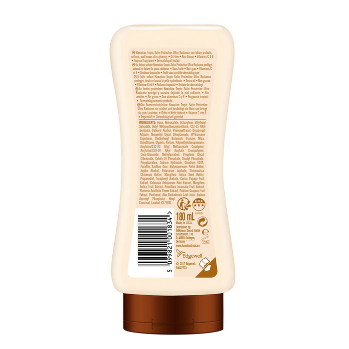 Hawaiian Tropic Glowing Protection Lotion Solaire Satin SPF 30, 180 ml