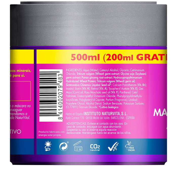 Natur Vital Masque Anti-Chute Traitement Capillaire Anti-Casse 500 ml