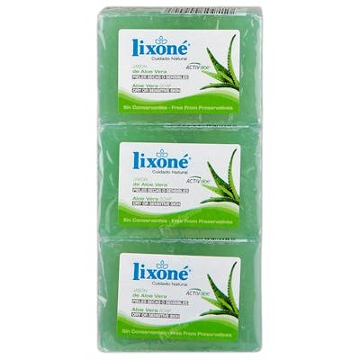 Lixone Savon à l'Aloe Vera pour peaux sèches ou sensibles, 3 x 125 g