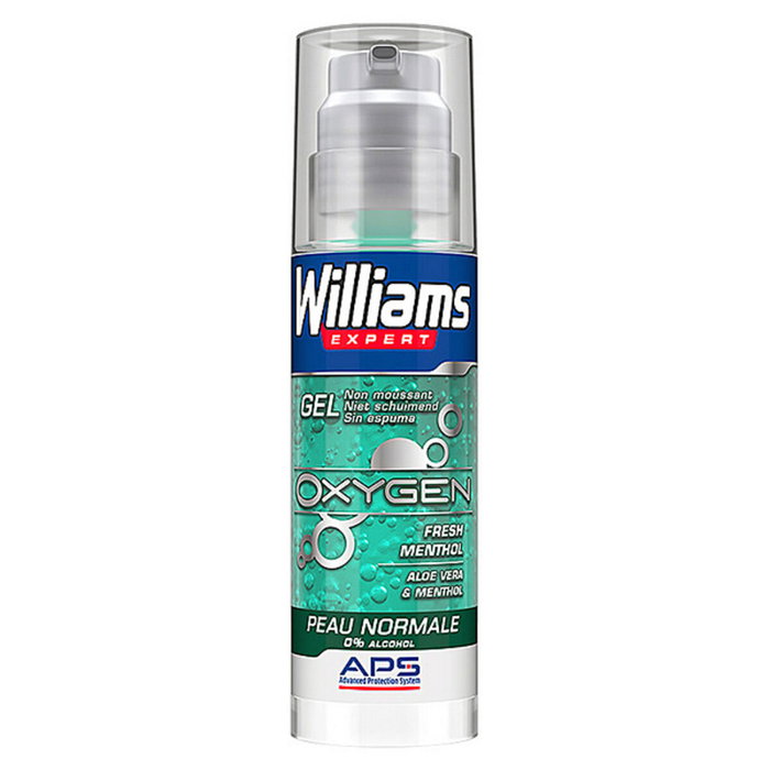 Williams Expert Oxygen Gel à raser 0% alcool pour peaux normales 150 ml Williams Expert Oxygen Gel à raser 0% alcool pour peaux normales 150 ml