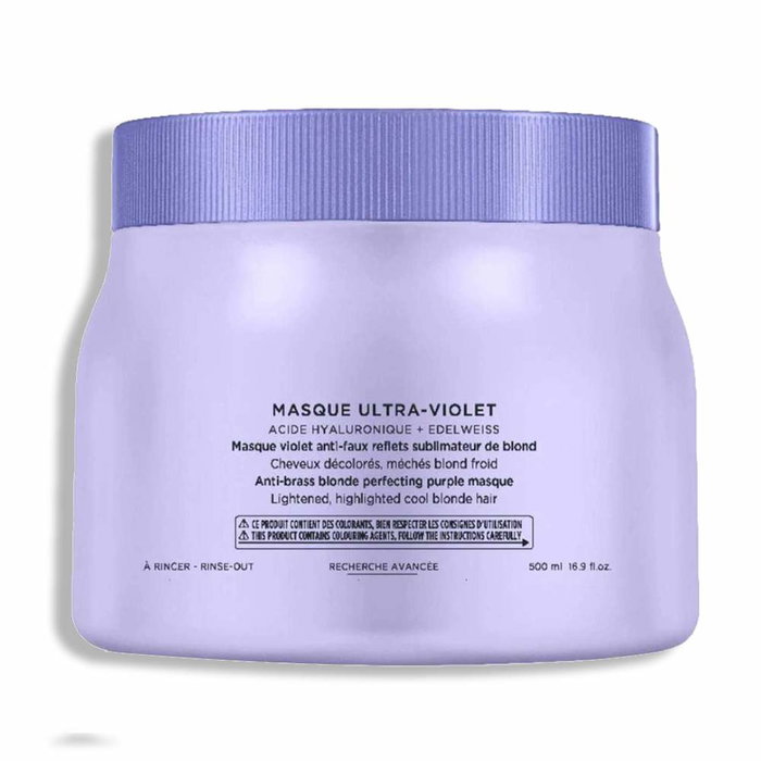 Kerastase Masque Blond Ultraviolet pour Cheveux Blonds et Clairisés, 500 mL, Soin Protecteur et Hydratant