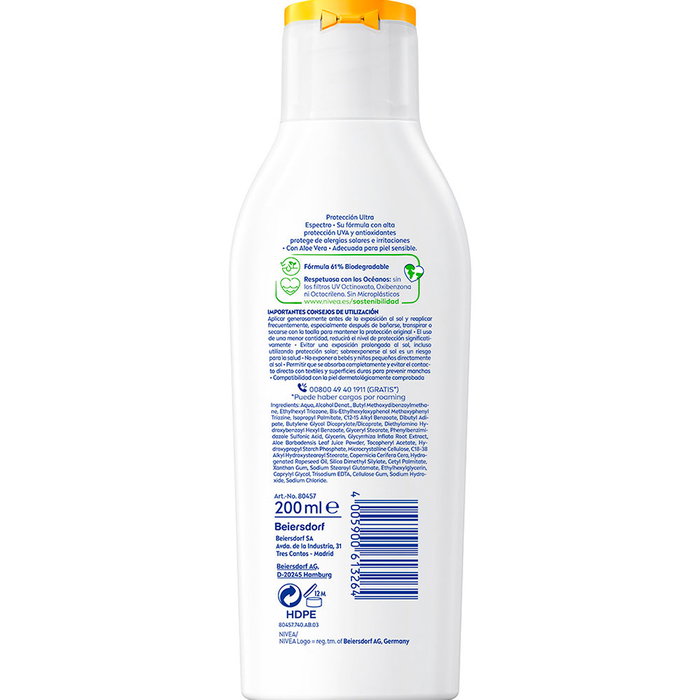 Nivea Lait Solaire Anti-Allergies pour Peaux Sensibles SPF50+ 200 ml