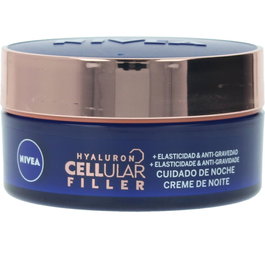 Nivea CELLULAR FILLER Crème de Nuit Élasticité - Soin Repulpant Intensif, Acide Hyaluronique, Collagène, 50 ml