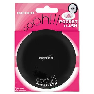 Beter Miroir Ohh! Pocket Flash avec lumière et grossissement x10 - Noir Beter Miroir Ohh! Pocket Flash avec lumière et grossissement x10 - Noir