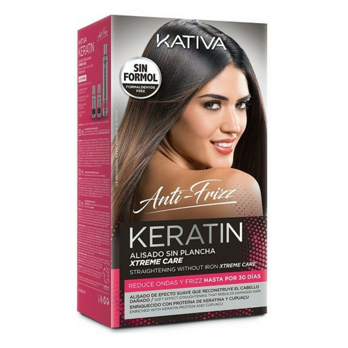 Kativa Kératine Anti-Frisottis Lissage Brésilien Sans Repassage Xtrem Care (3 unités)