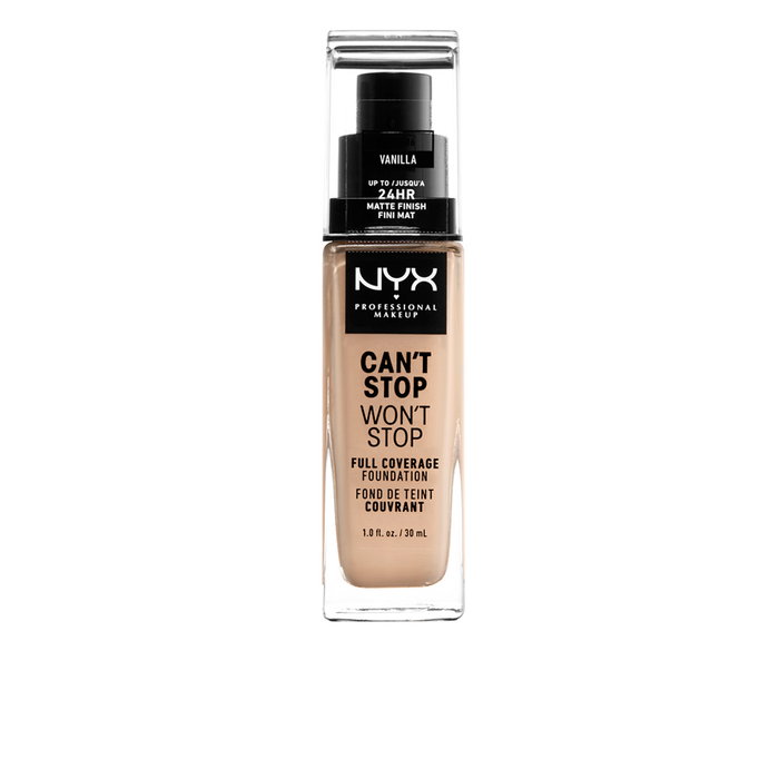 Nyx Professional Make Up Fond de Teint CAN'T STOP WON'T STOP Couvrance Totale #Vanilla Fluide Mat 30 ml