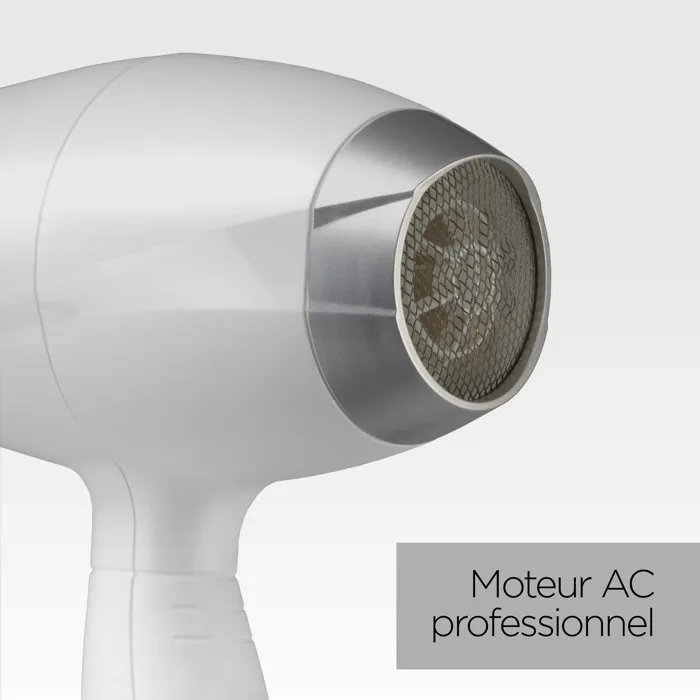 BaByliss 6704WE Speed Pro 2000 - Sèche-cheveux professionnel 2000W - 2 températures, 2 vitesses, air froid verrouillable - Concentrateur 6mm - Cordon rotatif 2.8m