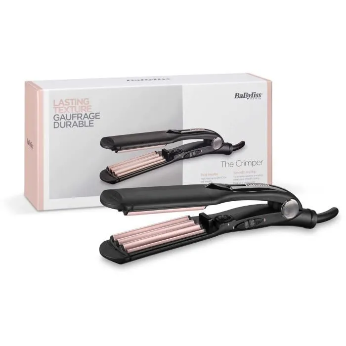 Babyliss Fer à gaufrer Crimper 2165CE 35 mm Noir et rose