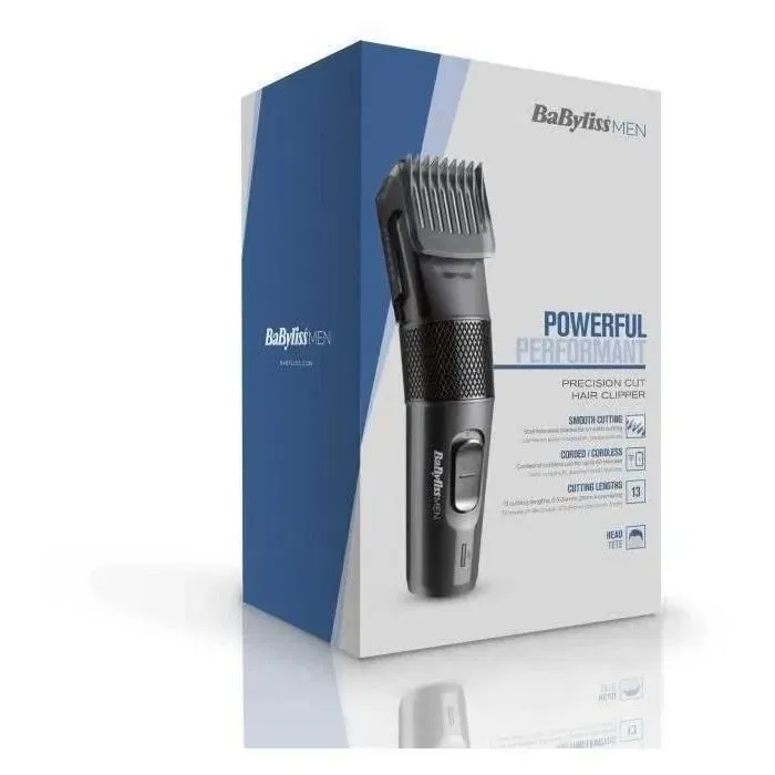 Babyliss Tondeuse à Cheveux Rechargeable E786E - Lames Acier Inoxydable, 13 Hauteurs de Coupe (0.5-24 mm), Autonomie 60 min, Lavable Babyliss Tondeuse à Cheveux Rechargeable E786E - Lames Acier Inoxydable, 13 Hauteurs de Coupe (0.5-24 mm), Autonomie 60 min, Lavable