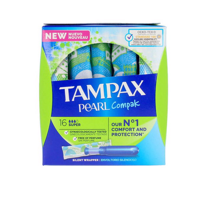 Tampax Pearl Compak Tampon Super 16 unités Tampax Pearl Compak Tampon Super 16 unités
