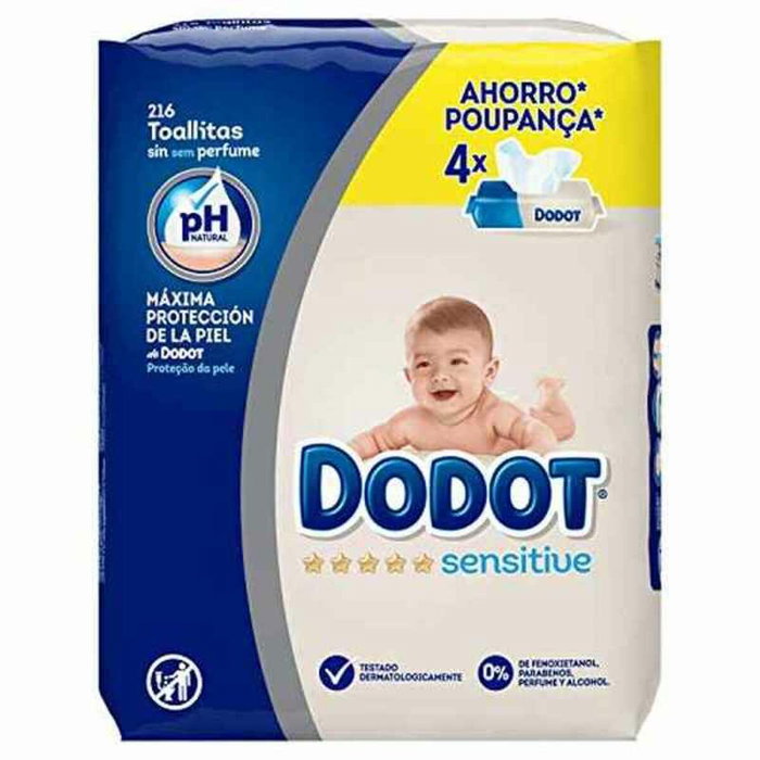 Dodot SENSITIVE PH lingettes humides naturelles 216 u