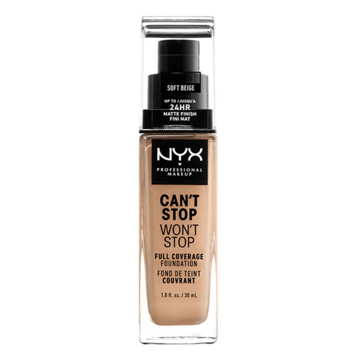 Nyx Professional Make Up CAN'T STOP WON'T STOP full coverage foundation soft beige Nyx Professional Make Up CAN'T STOP WON'T STOP full coverage foundation soft beige