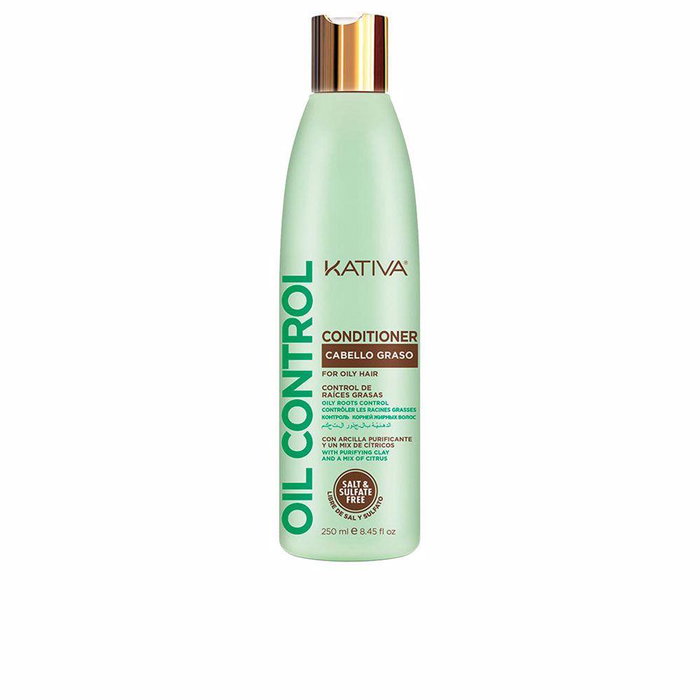 Kativa Conditioner Oil Control 250ml - Purifie, Hydrate et Équilibre les Cheveux Gras et Normaux pour des Cheveux Démêlés, Doux et Brillants Kativa Conditioner Oil Control 250ml - Purifie, Hydrate et Équilibre les Cheveux Gras et Normaux pour des Cheveux Démêlés, Doux et Brillants