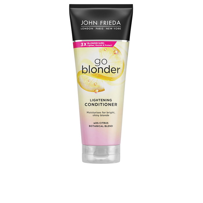 John Frieda Après-shampoing éclaircissant SHEER BLONDE pour cheveux blonds 250 ml, soin sans ammoniaque pour cheveux naturels, colorés ou mêchés John Frieda Après-shampoing éclaircissant SHEER BLONDE pour cheveux blonds 250 ml, soin sans ammoniaque pour cheveux naturels, colorés ou mêchés