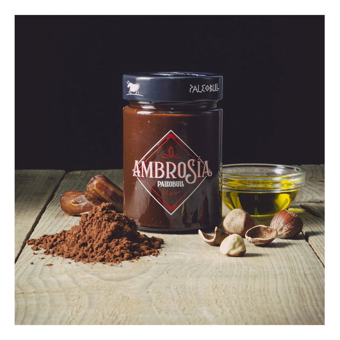 Paleobull Crème d'Ambroisie 100% Naturelle Cacao Noisettes sans sucres ajoutés 300g Paleobull Crème d'Ambroisie 100% Naturelle Cacao Noisettes sans sucres ajoutés 300g