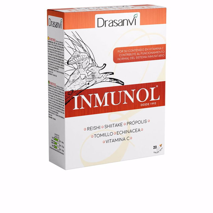 Drasanvi INMUNOL 20 viales, Supplément Immunitaire avec Reishi, Shiitake, Echinacée et Vitamine C Drasanvi INMUNOL 20 viales, Supplément Immunitaire avec Reishi, Shiitake, Echinacée et Vitamine C