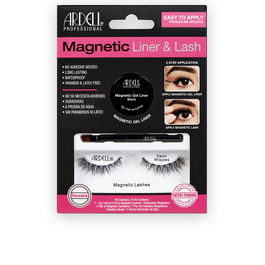 Ardell Liner Magnétique et Cils Demi Wispies, Eyeliner Gel Noir Sans Colle, Lot de 3