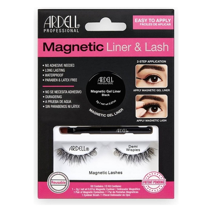 Ardell Magnetic Liner & Lash Demi Wispies avec eyeliner noir (pack de 3)