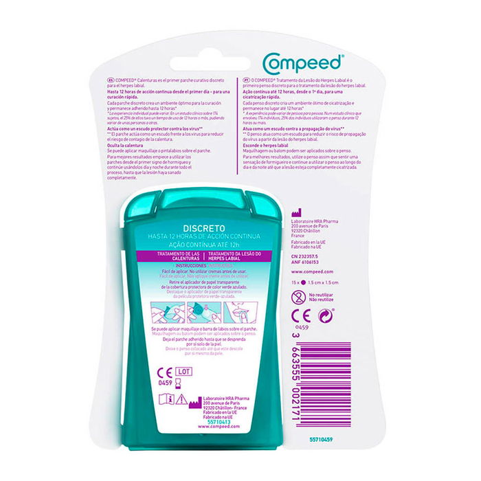 Compeed Patchs Invisibles Boutons de Fièvre - Traitement Discret et Efficace, 15 Patchs Compeed Patchs Invisibles Boutons de Fièvre - Traitement Discret et Efficace, 15 Patchs