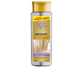 Natur Vital Shampooing Matisant Blond Argenté 400 ml Cheveux Blonds Corrigé Reflets Jaunes Extraits Végétaux Sans Parabènes