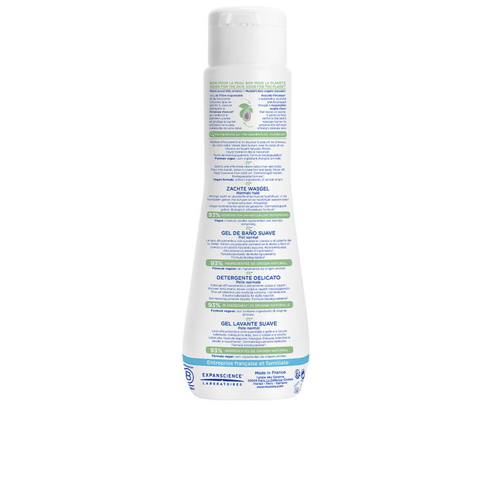 Mustela Gel de Bain Doux pour Corps et Cheveux Bébé et Enfant - Nettoyage Respectueux et Hydratant, 200 ml