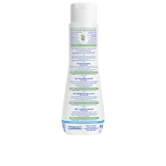 Mustela Gel de Bain Doux pour Corps et Cheveux Bébé et Enfant - Nettoyage Respectueux et Hydratant, 200 ml