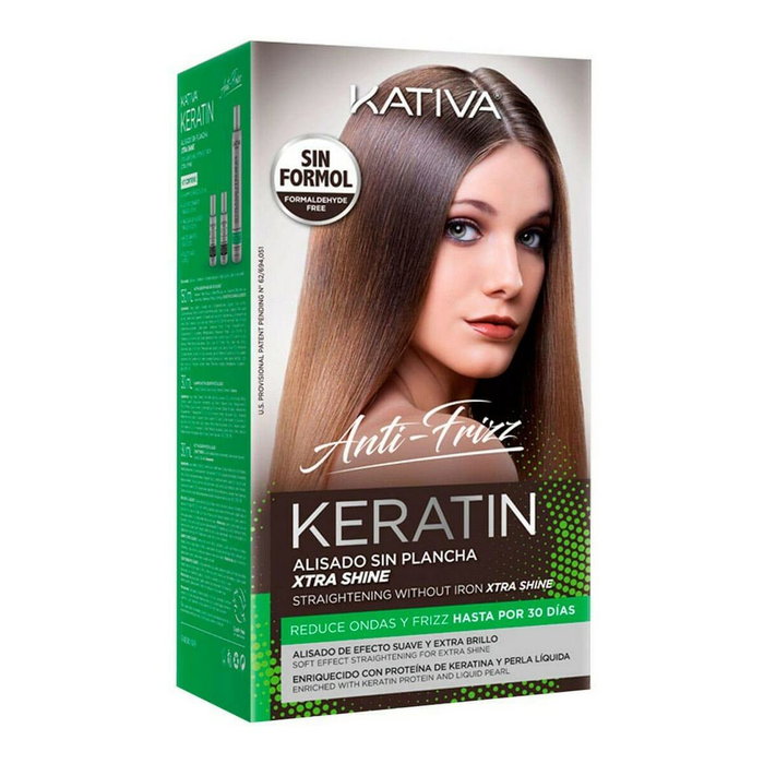 Kativa Keratin Anti-Frizz Xtra Shine Kit de lissage sans fer (3 pcs) Kativa Keratin Anti-Frizz Xtra Shine Kit de lissage sans fer (3 pcs)