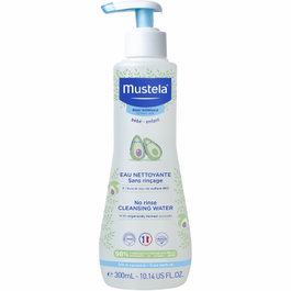 Mustela - Eau nettoyante sans rinçage à l'avocat adoucissante - Visage, corps et changes bébé - Flacon 300 ml