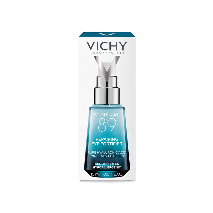 Vichy MINÉRAL 89 Gel Contour des Yeux 15 ml - Hydratant, Anti-rides, Éclaircissant, pour Peaux Sensibles