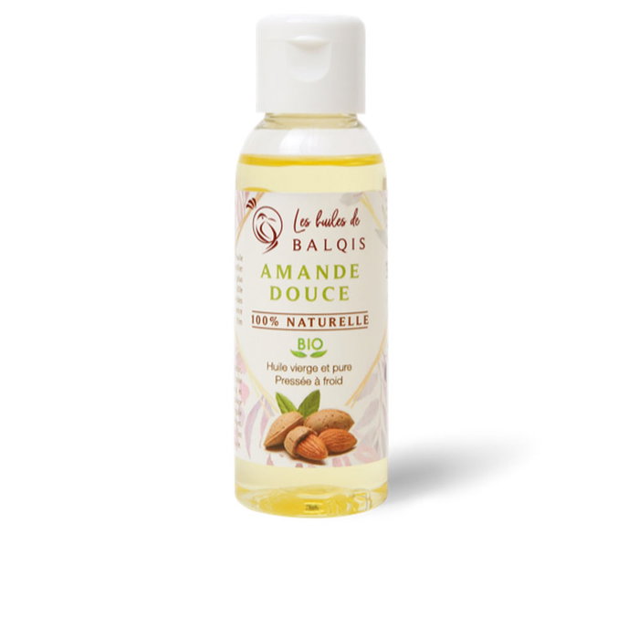 Les Huiles De Balqis Huile d'Amande Douce Vierge 100% Biologique - 50 ml - Soin Hydratant et Nourrissant pour Peau et Cheveux Les Huiles De Balqis Huile d'Amande Douce Vierge 100% Biologique - 50 ml - Soin Hydratant et Nourrissant pour Peau et Cheveux