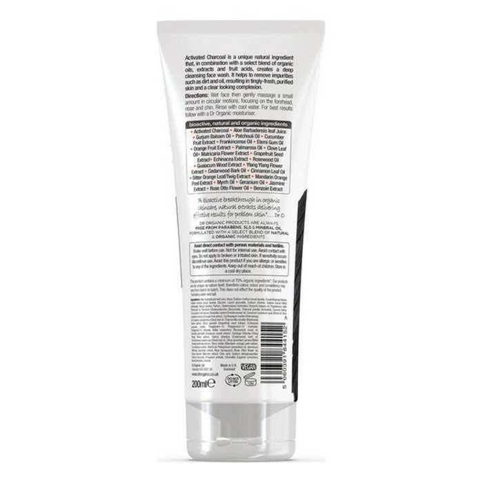 Dr. Organic Nettoyant Visage au Charbon Actif 200 ml