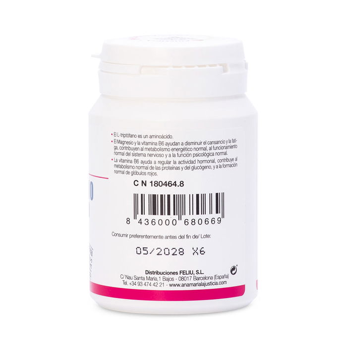 Ana Maria Lajusticia Tryptophane + Magnésium + Vitamine B6 - 60 comprimés pour le bien-être et le sommeil