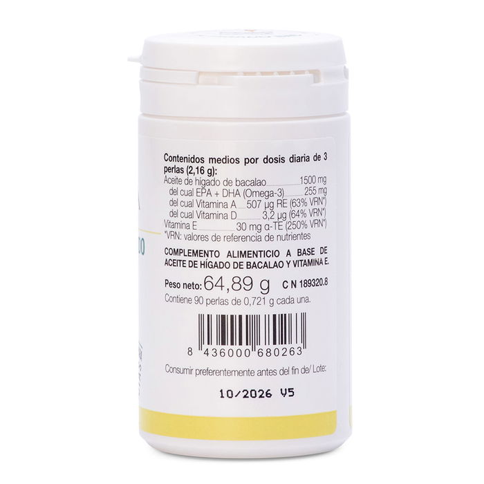 Ana Maria Lajusticia Huile de Foie de Morue + Vitamine E 90 perles - Complément alimentaire riche en Vitamines A, D et Oméga-3 Ana Maria Lajusticia Huile de Foie de Morue + Vitamine E 90 perles - Complément alimentaire riche en Vitamines A, D et Oméga-3