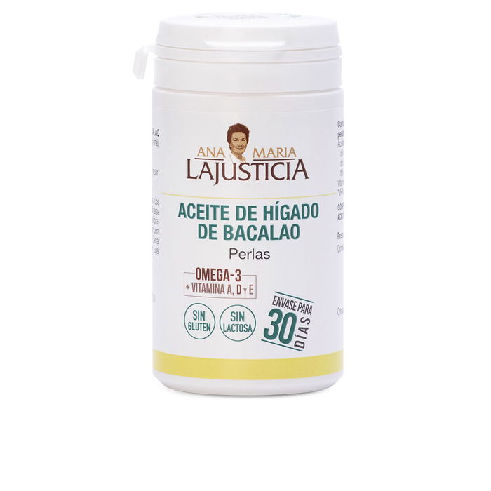Ana Maria Lajusticia Huile de Foie de Morue + Vitamine E 90 perles - Complément alimentaire riche en Vitamines A, D et Oméga-3 Ana Maria Lajusticia Huile de Foie de Morue + Vitamine E 90 perles - Complément alimentaire riche en Vitamines A, D et Oméga-3