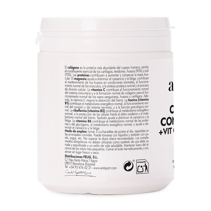 Amlsport Collagène Magnésium Vitamine C B1 B2 B6 Saveur Fraise 350g