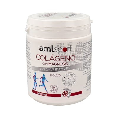 Amlsport Collagène avec Magnésium, Vitamines C, B1, B2, B6, Fraise, 350 g