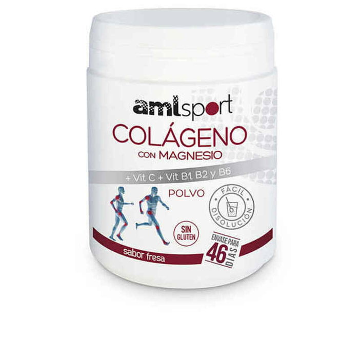 Amlsport Collagène avec Magnésium, Vitamines C, B1, B2, B6, Fraise, 350 g
