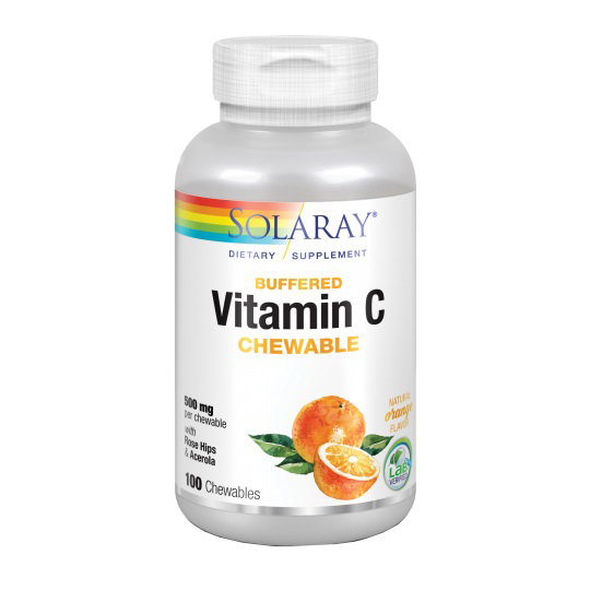 SOLARAY Vitamine C-500 goût orange 100 comprimés à mâcher