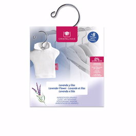 Cristalinas Désodorisant pour Armoire et Placard avec Cintre en Céramique Poreuse, Parfum Lavande Relaxant, Purificateur d'Air 0%, Durée 12 Semaines, 1 Unité